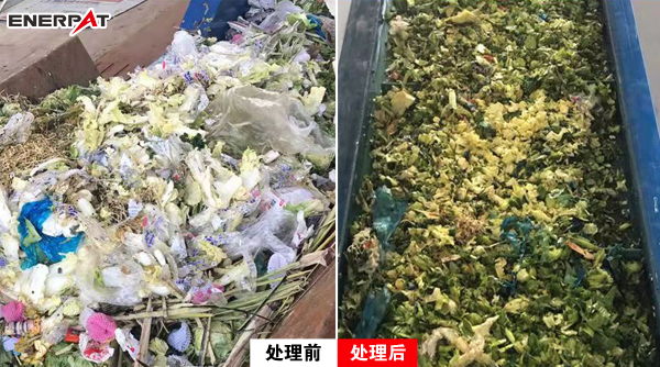 有機(jī)垃圾處理前后圖1